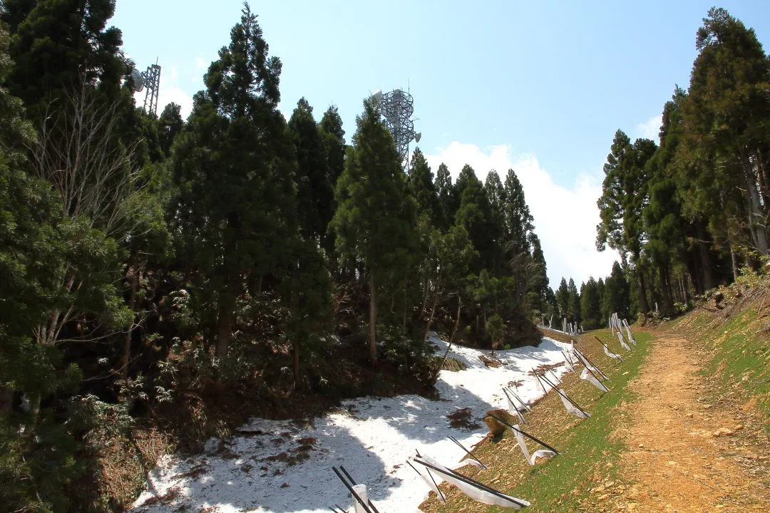 山頂近くの残雪