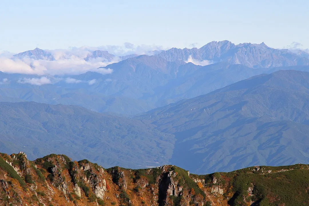 穂高連峰の山並