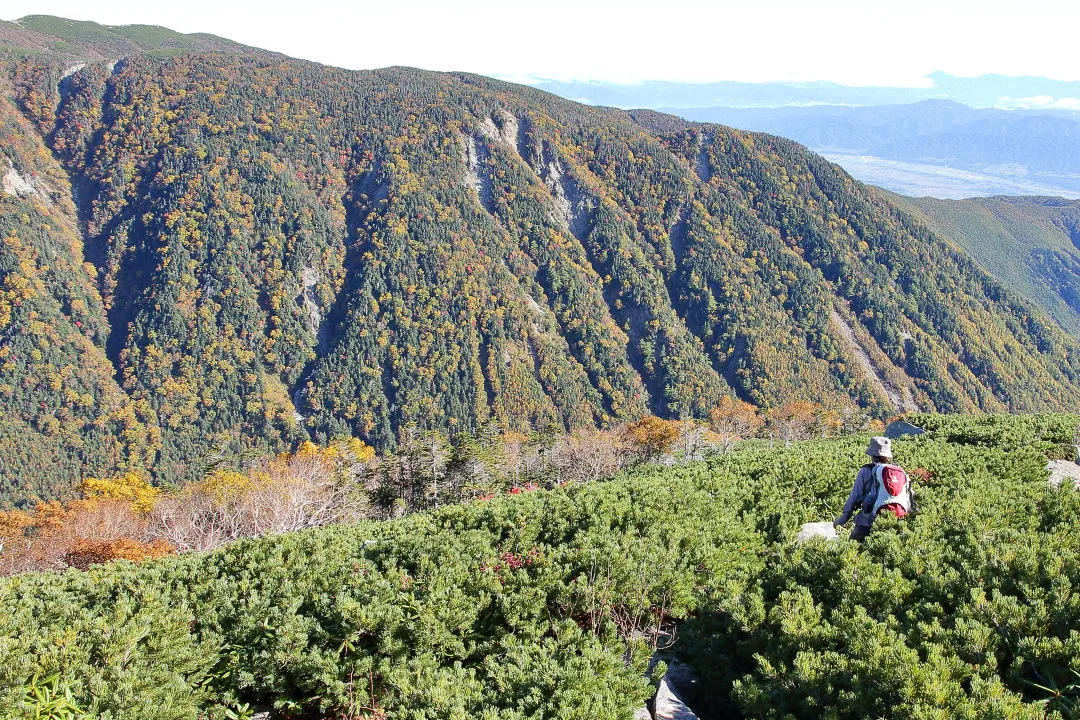 黒川谷を眼前に登山道を下る