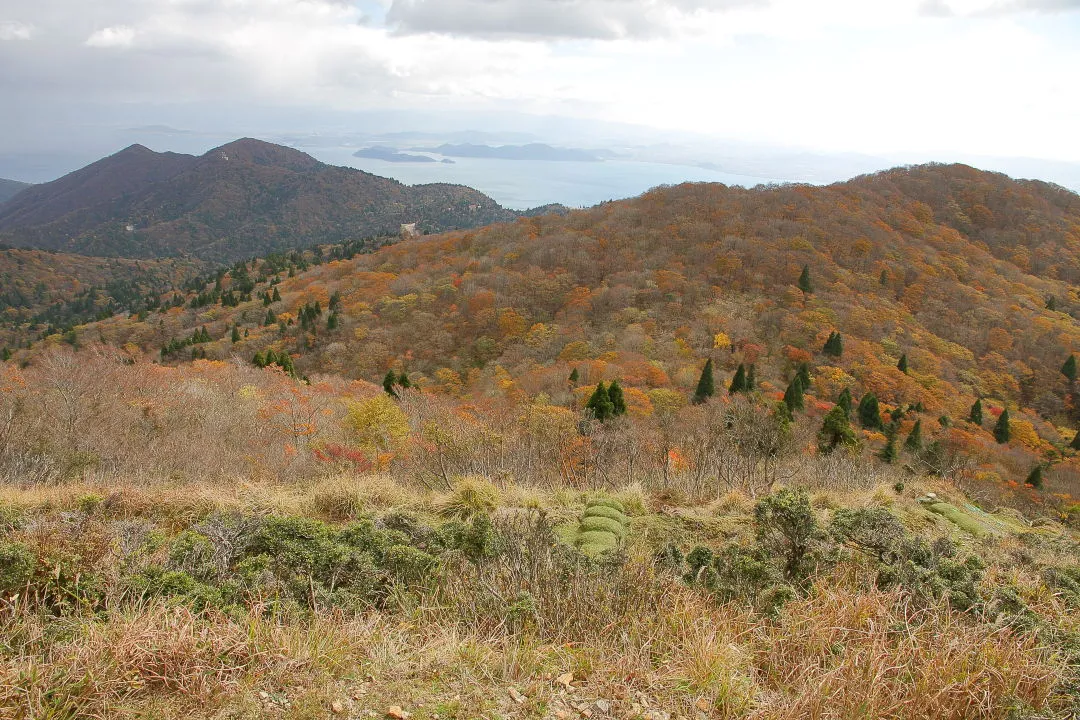 コヤマノ岳越しに琵琶湖