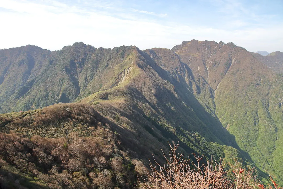 寒風山への稜線