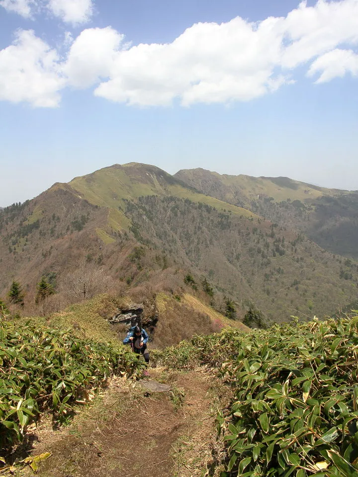 尾根道を寒風山