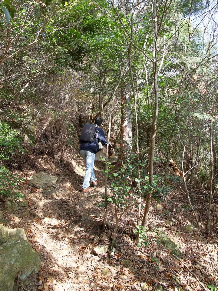 軽装で七種山へ登る人