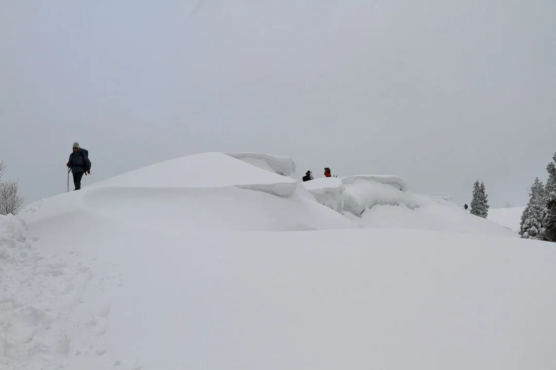 谷風が雪庇を作る