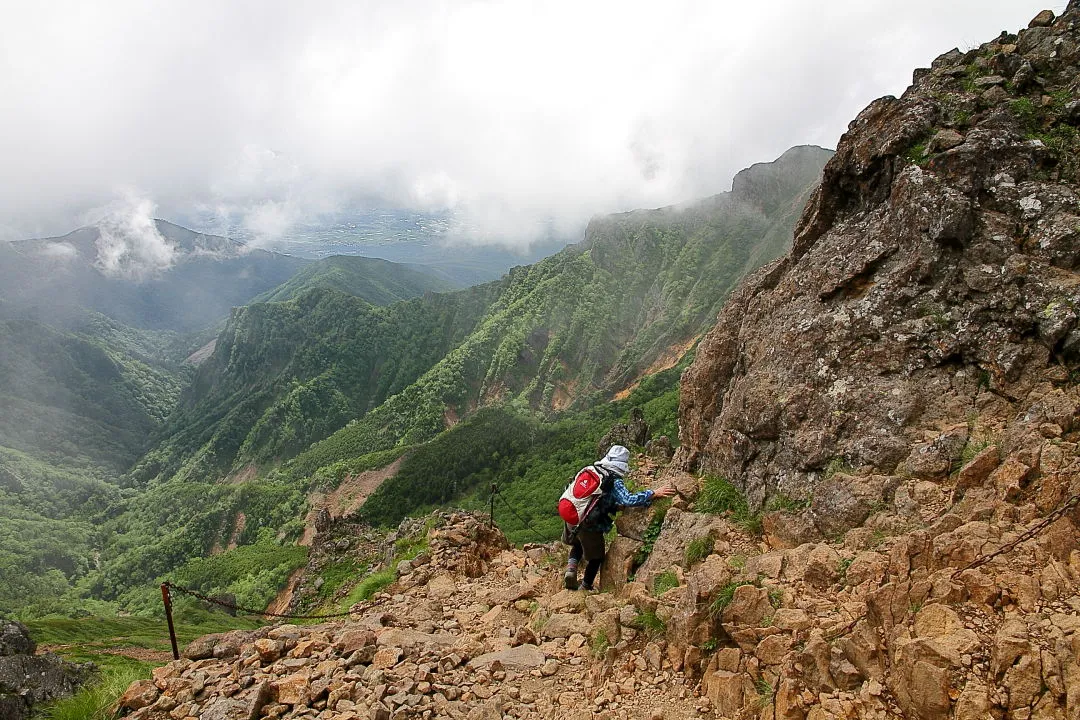 岩場の登山道