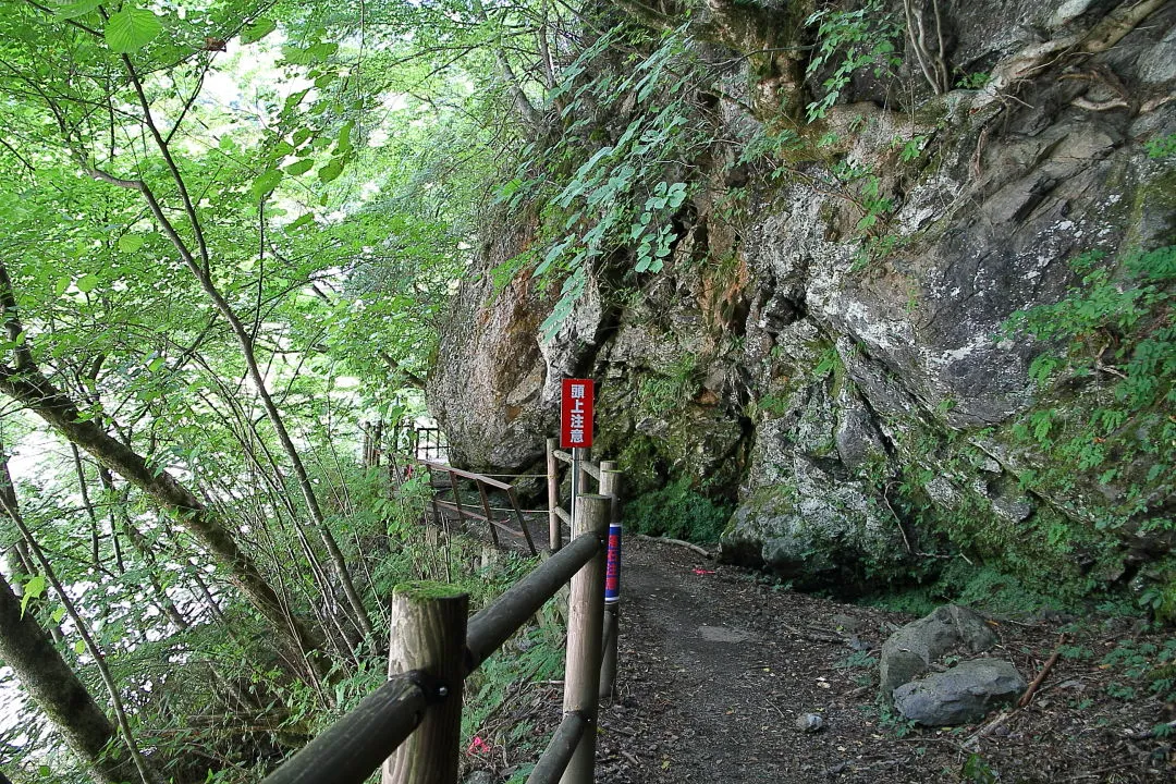 川迫川遊歩道の大岩