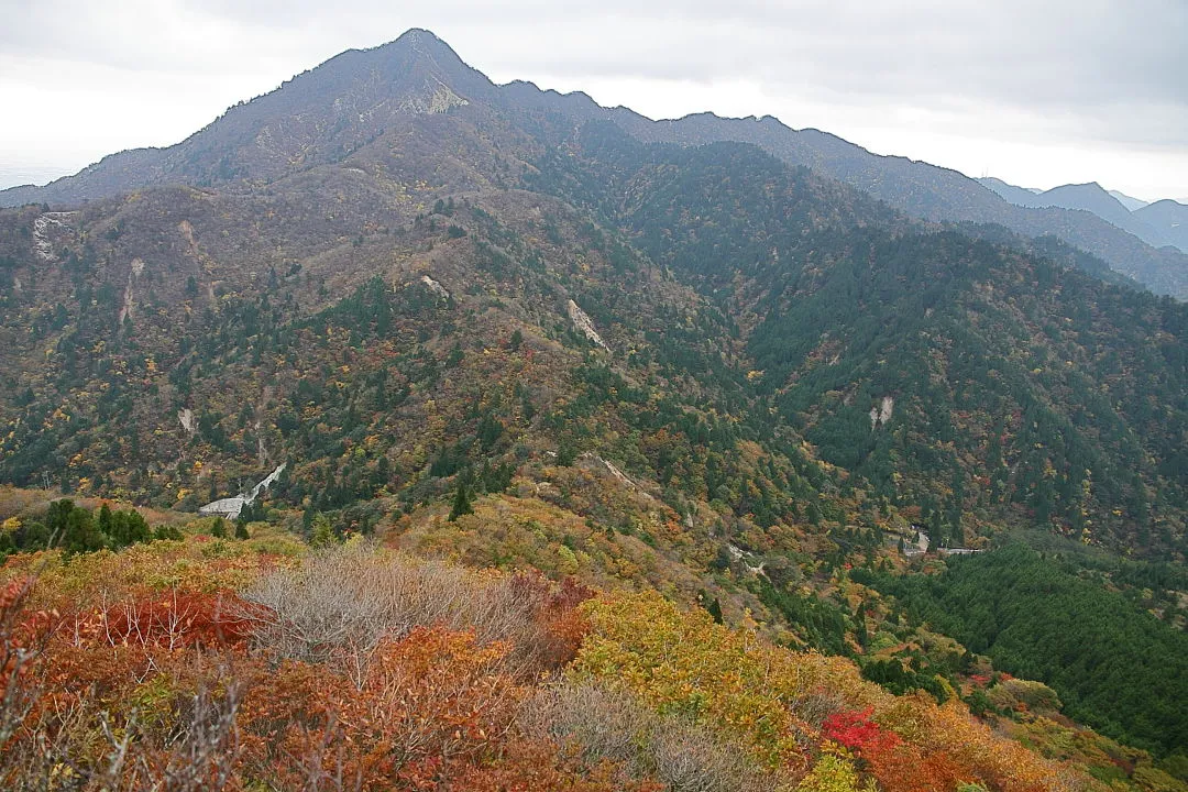 県境尾根道の紅葉と鎌ヶ岳