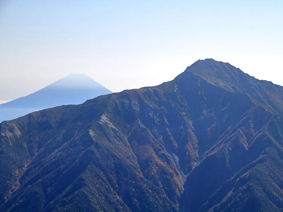 北岳と富士山