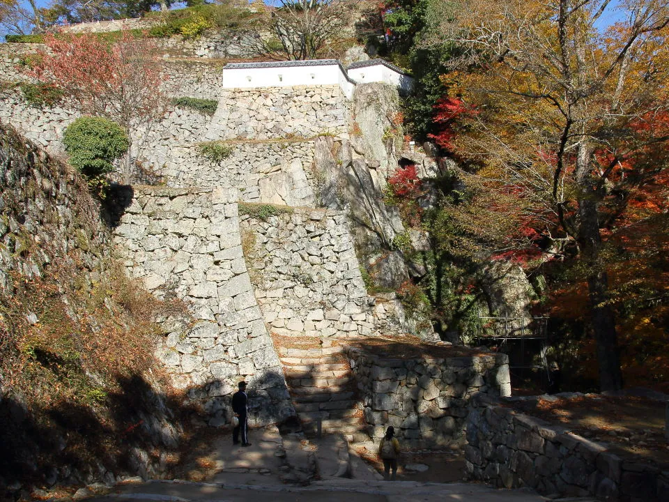 備中松山城　大手門付近の石垣