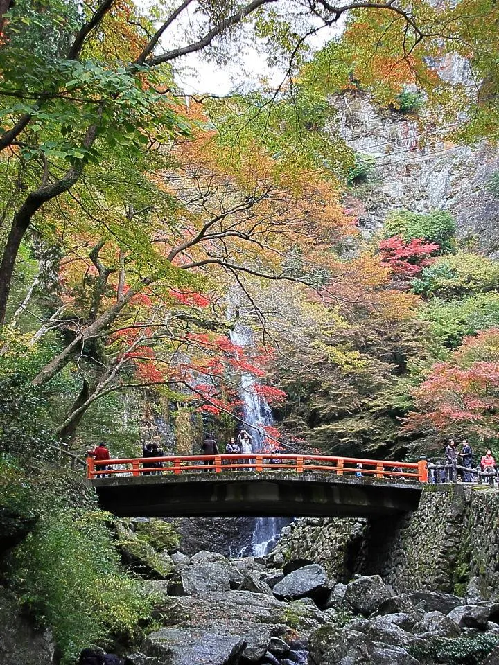 滝見橋越しの「箕面の滝」